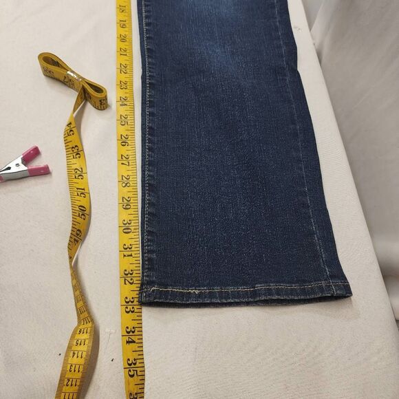 Signature Levi Strauss Totally Shaping Straight Jeans Size 16L Dark Wash - Picture 7 of 10